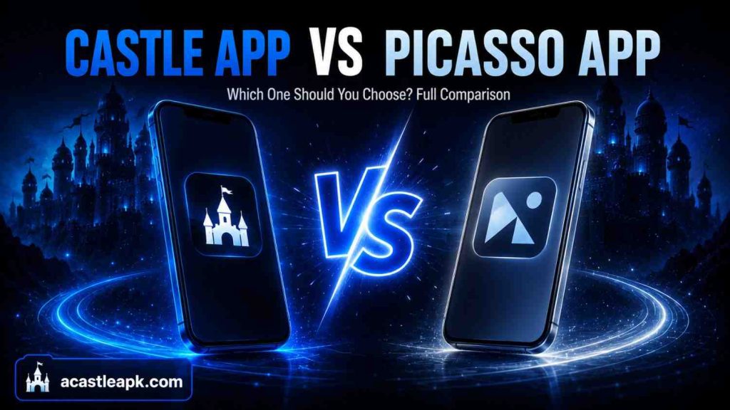 Castle App vs Picasso App comparison on smartphones